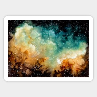 Watercolor Bright Yellow Nebula Sticker